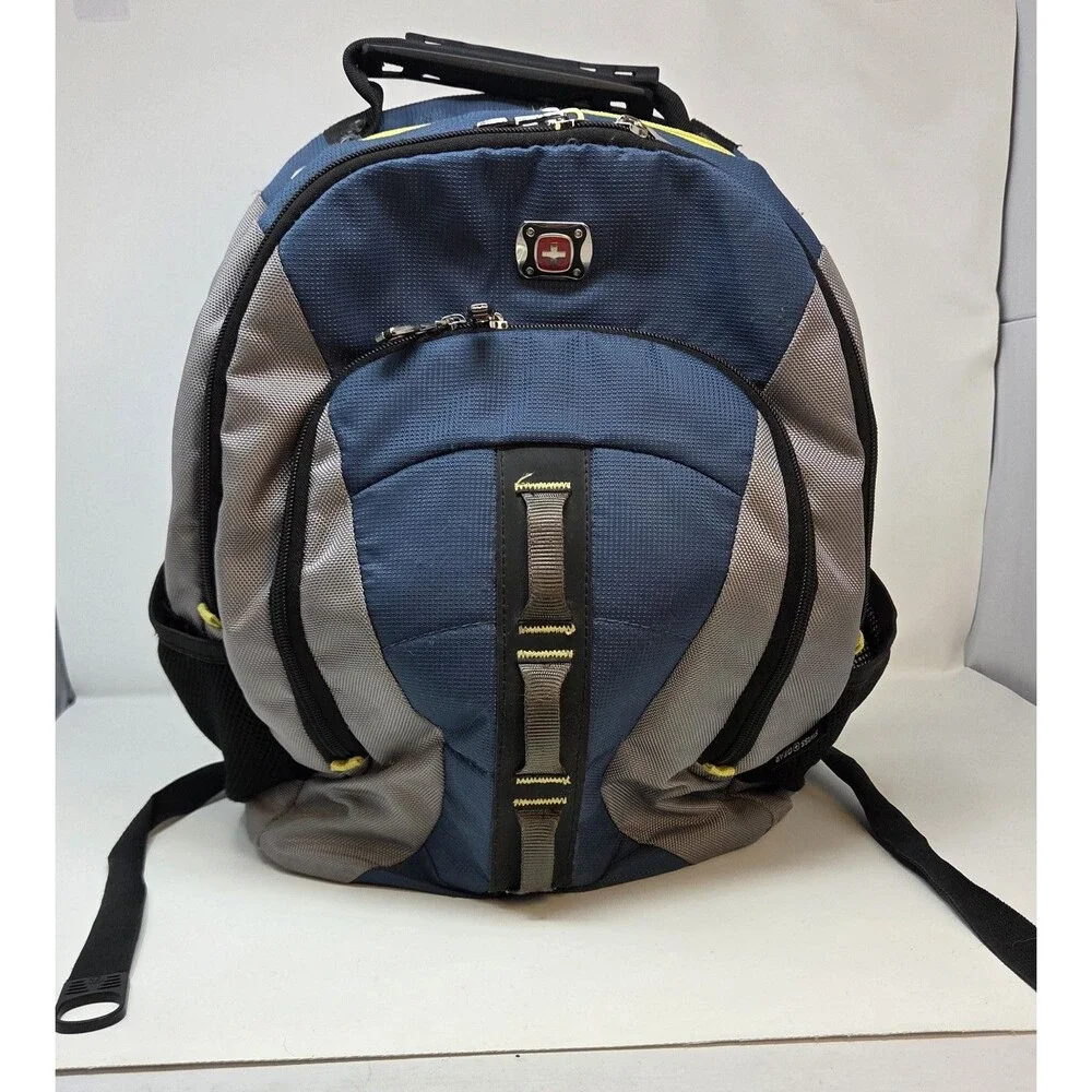 SwissGear Wenger Skyscraper Laptop Backpack Navy Blue Gray Multi Pocket 600726